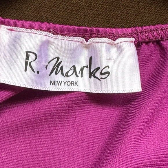 R. Marks New York Pink/Purple Delicate Satin Sleeveless Blouse Bow/Cut Out Sz.1X - Picture 10 of 13